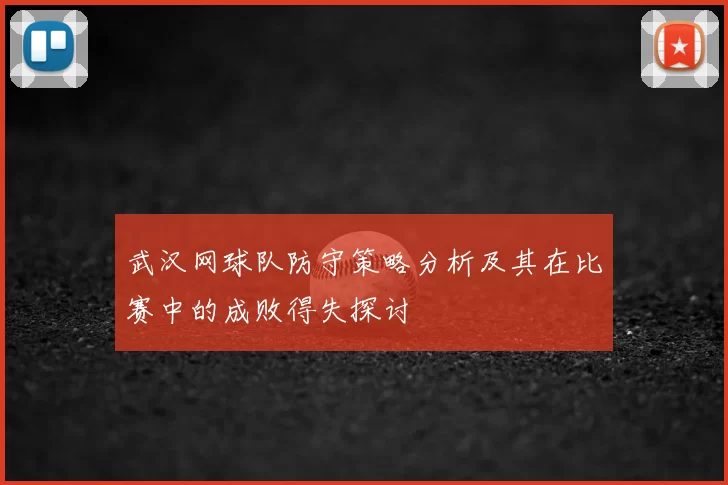 武汉网球队防守策略分析及其在比赛中的成败得失探讨